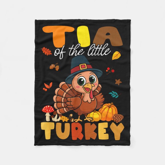 Tia Of The Little Turkey Thanksgiving Baby Shower  Fleece Blanket (Front)