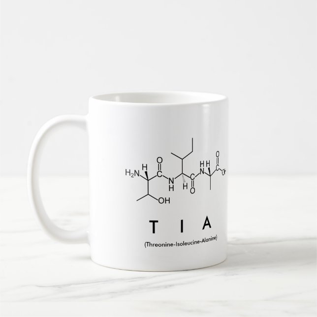 Tia peptide name mug (Left)