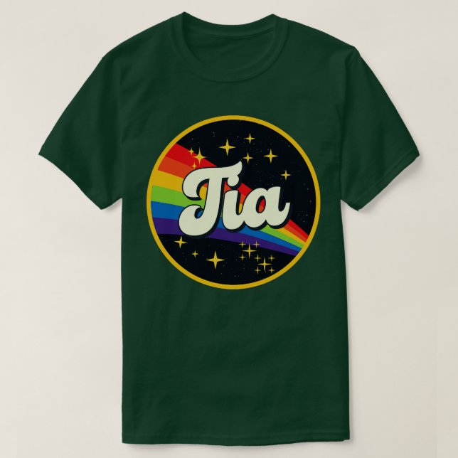 Tia Rainbow In Space Vintage Style T-Shirt (Design Front)