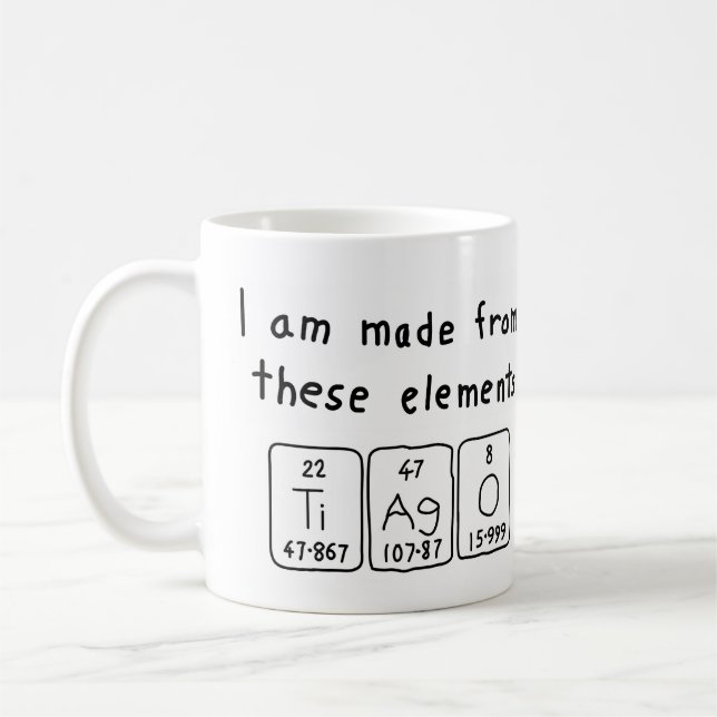 Tiago periodic table name mug (Left)