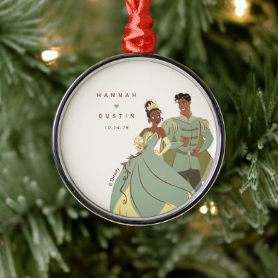 Tiana and Naveen Wedding Keepsake  Metal Ornament