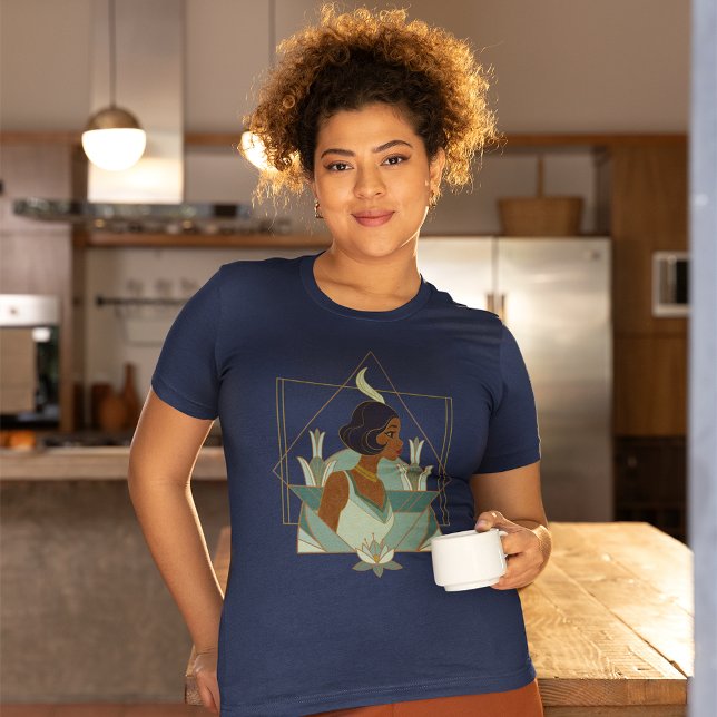 Tiana Art Deco Badge T-Shirt (Person wearing shirt)