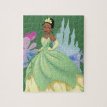 Tiana Floral Collage Jigsaw Puzzle<br><div class="desc">Check out Tiana in her dress surrounded by flowers,  hearts,  and royal icons!</div>