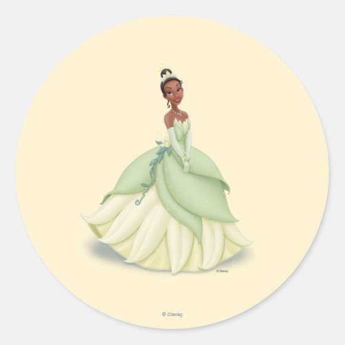 Tiana Green Dress Classic Round Sticker