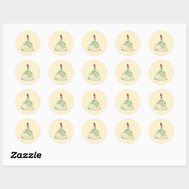 Tiana Green Dress Classic Round Sticker | Zazzle