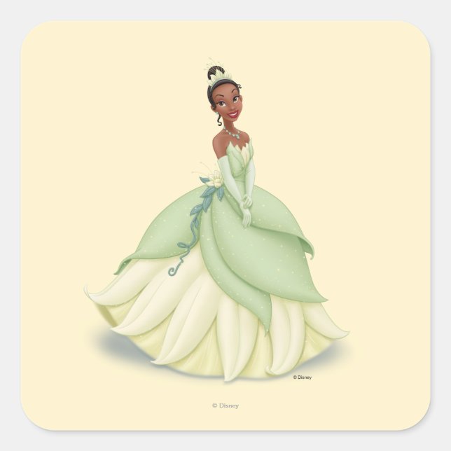 Tiana Green Dress Square Sticker (Front)