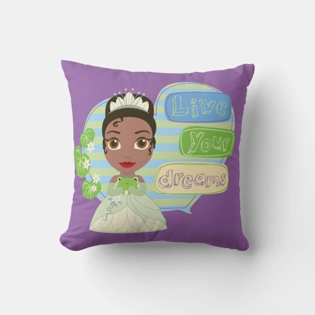 Tiana | Live Your Dreams Throw Pillow (Front)