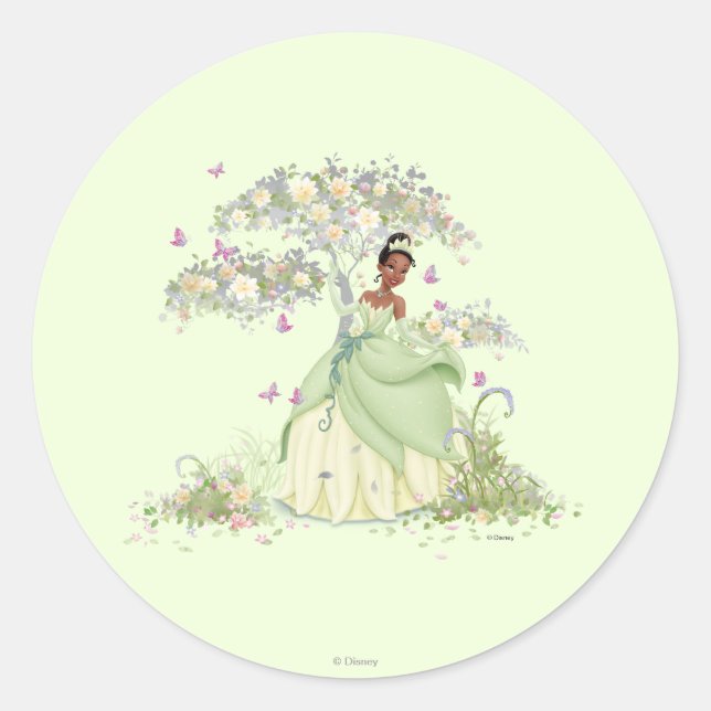 Tiana Under Tree Classic Round Sticker (Front)