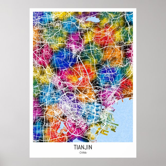 Tianjin China City Map Poster (Front)