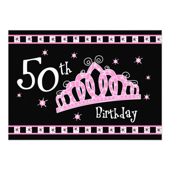 Tiara 50th Birthday Custom Announcement