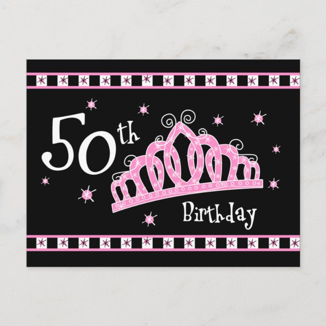 Tiara 50th Birthday Postcard (Front)