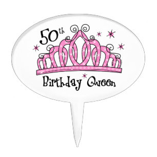 Tiara 50th Birthday Queen LT Cake Topper