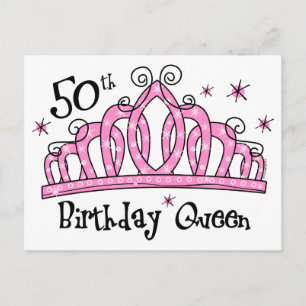 Tiara 50th Birthday Queen LT Postcard