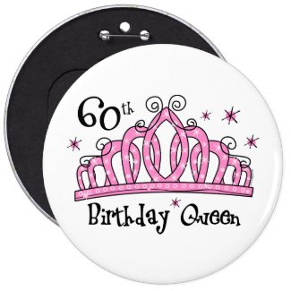 Tiara 60th Birthday Queen LT Buttons