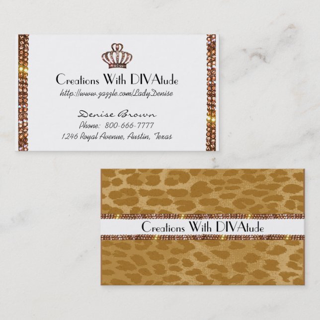 Tiara and Gems Business Cards (Front/Back)