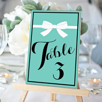 Tiara Bride Teal Blue Shower Centerpiece Party Table Number by Ohhhhilovethat at Zazzle