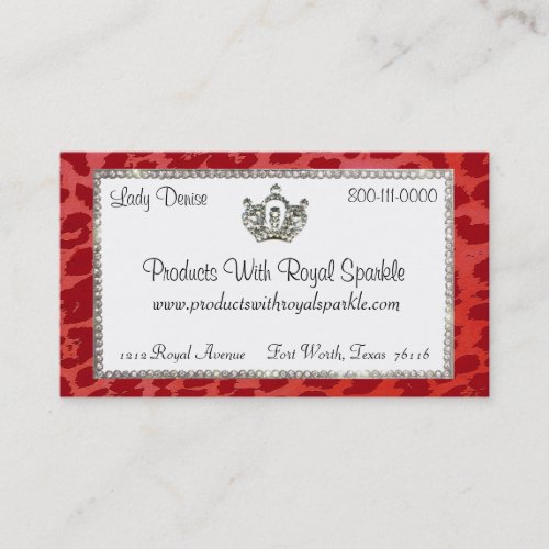 Tiara Gone Wild (Red Cheetah Print) Business Card