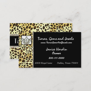 Tiara Cheetah Print Business Cards