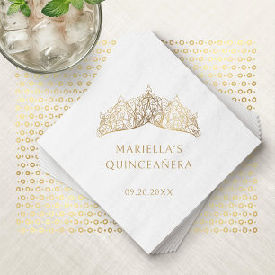 Tiara Crown Elegant Quinceanera Napkins