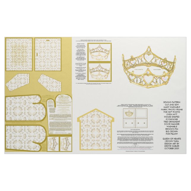 tiara crown sewing pattern crafts fabric (Yard)
