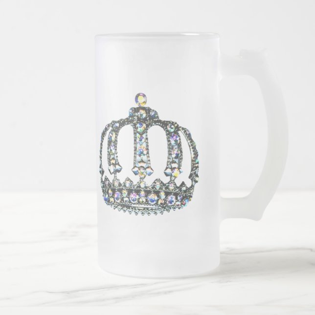 Tiara Frosted Glass Beer Mug (Right)