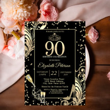 Tiara Glitter Heels Diamonds Swirls 90th Birthday