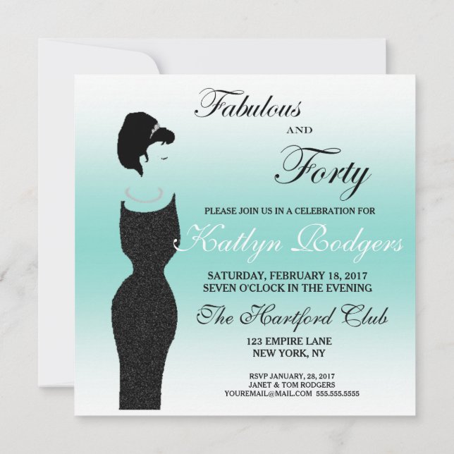Tiara Party Fabulous And 40 40th Birthday Party Invitation (Back)