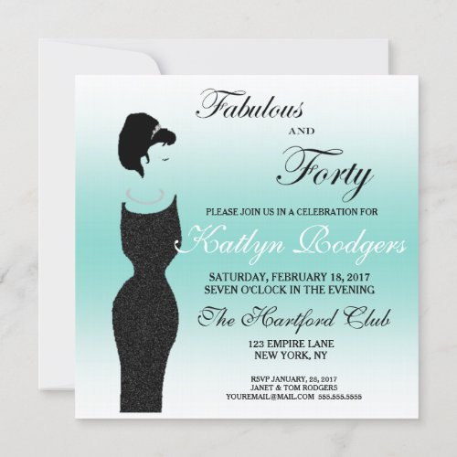 Tiara Party Fabulous And 40 40th Birthday Party Invitation