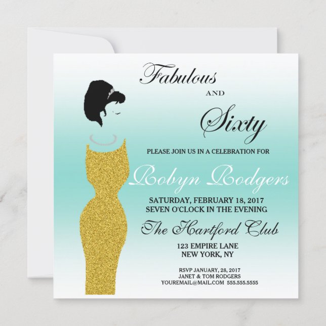 Tiara Party Fabulous And 60 60th Birthday Party Invitation (Back)