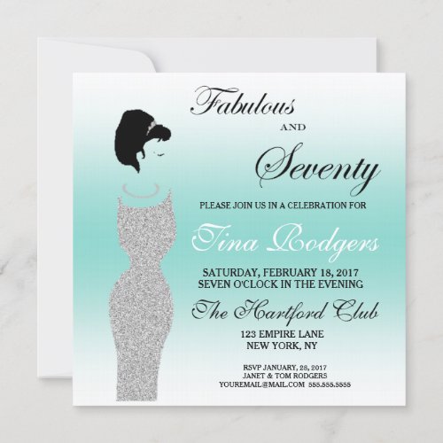 Tiara Party Fabulous And 70 70th Birthday Party Invitation