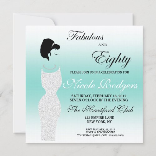 Tiara Party Fabulous And 80 80th Birthday Party Invitation