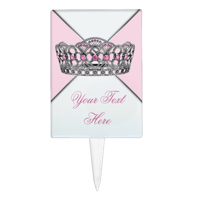 Tiara Pink Princess Cake Topper (Front)