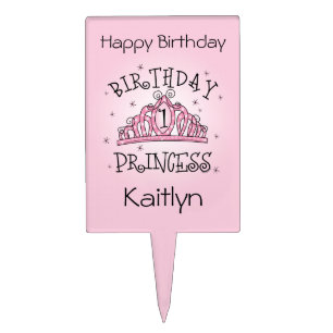 Tiara Princess 1st Birthday Cake Topper