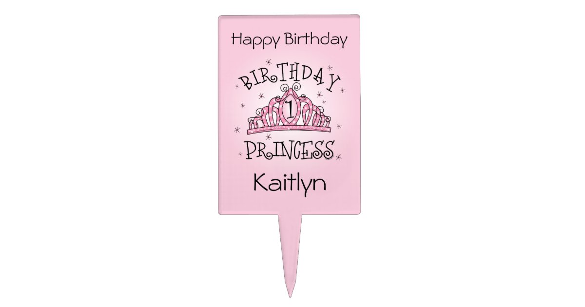 Tiara Princess 1st Birthday Cake Topper | Zazzle