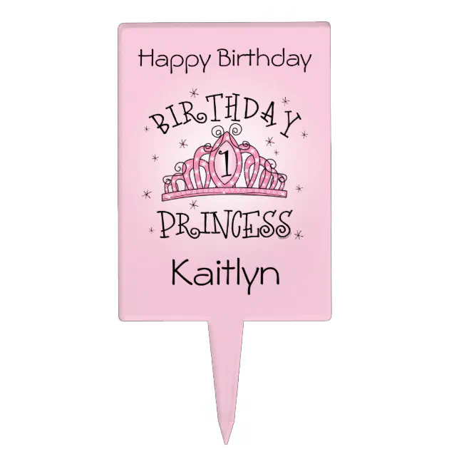 Tiara Princess 1st Birthday Cake Topper | Zazzle