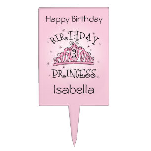 Tiara Princess 3rd Birthday Cake Topper