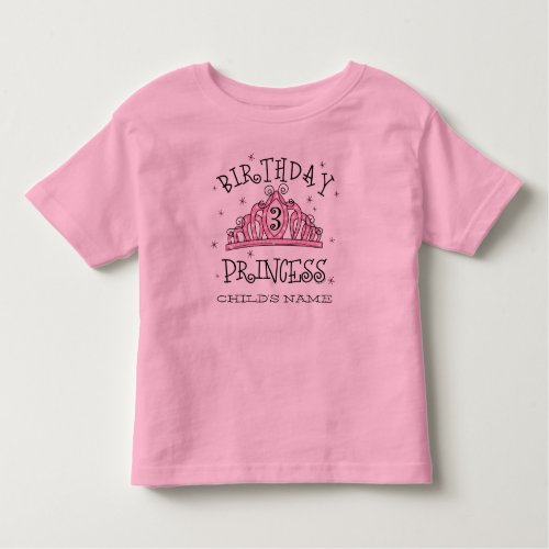 Tiara Princess 3rd Birthday Custom Toddler T_shirt