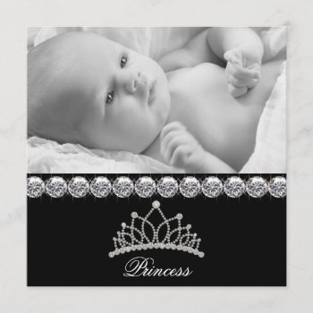 Tiara Princess Baby Birth Announcements by BabyCentral at Zazzle