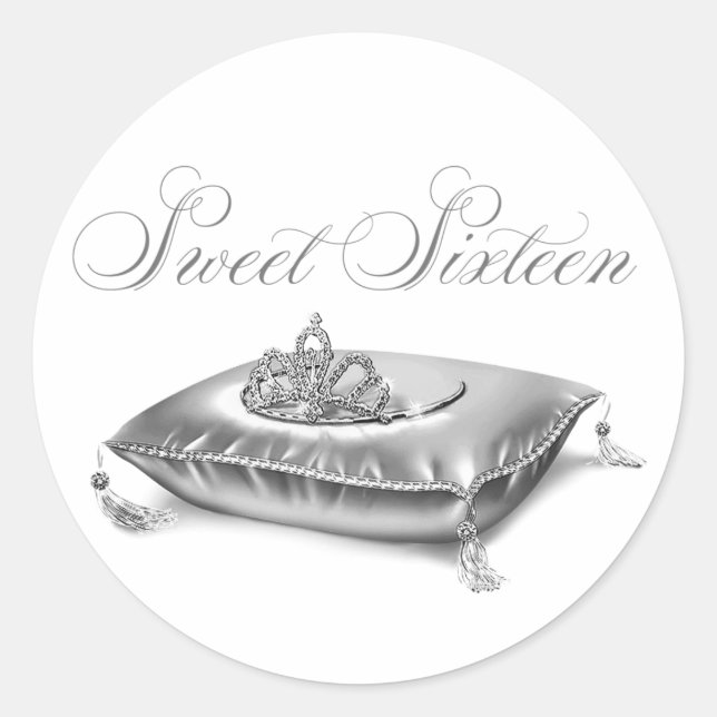 Tiara Princess Sweet Sixteen Stickers (Front)