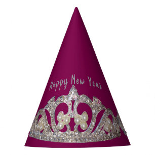 Tiara Print New Year Party Hat