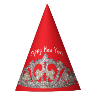 Tiara Print New Year Party Hat