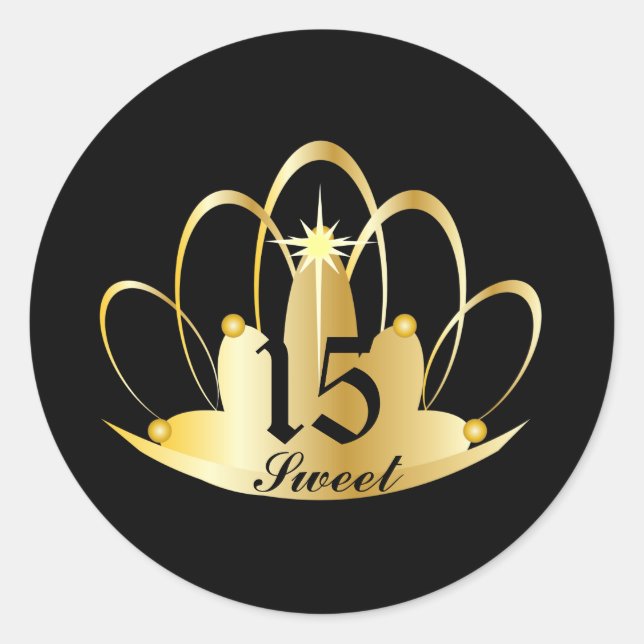 TIARA, Sweet, 15 Sticker-Customize Classic Round Sticker (Front)