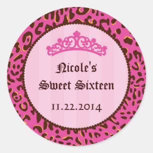 Tiara Sweet Sixteen Birthday Favor Sticker
