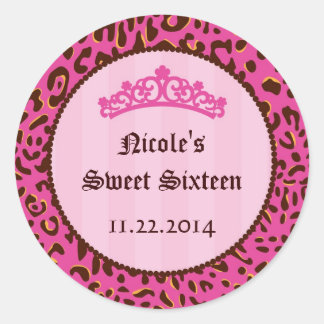 Tiara Sweet Sixteen Birthday Favor Sticker