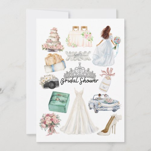 Tiara & Watercolor Wedding Images Bridal Shower
