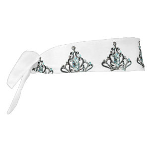 "Tiaras in a Row" Tie Headband
