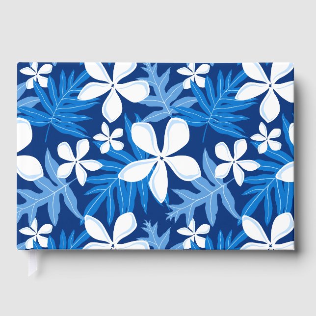 TIARE PATTERN IN BLUE GUEST BOOK (Front)