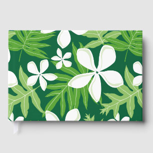 TIARE PATTERN IN GREEN FOIL GUEST BOOK 