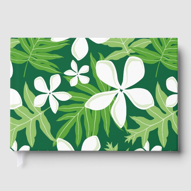TIARE PATTERN IN GREEN FOIL GUEST BOOK  (Front)