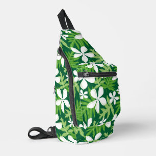 TIARE PATTERN IN GREEN SLING BAG